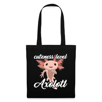 Cuteness Level Axolotl - Stoffbeutel - Schwarz - Vorne