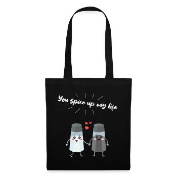 Cadeau de paire de salières et de poivrières pour les chefs - Sac en tissu - noir - Devant