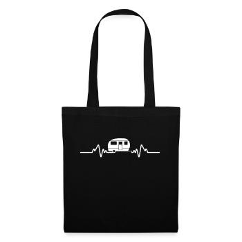 caravane battement de coeur cadeau camping car - Sac en tissu - noir - Devant