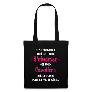 Compliqué princesse et d'être cavalière - Sac en tissu - noir - Devant