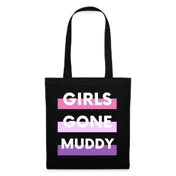 Muddy run shirt mud Matsch Lauf girl Team obstacle - Stoffbeutel - Schwarz - Vorne