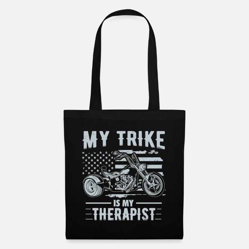 Trike Geschenkideen | Triker Motorrad Trikes Biker - Stoffbeutel - Schwarz