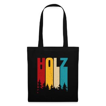 Holz retro t-shirt geschenk für holzfäller - Stoffbeutel - Schwarz - Vorne