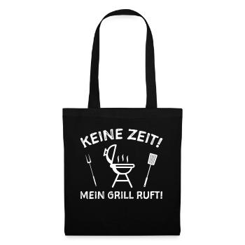 Grillen Sprüche Humor - Stoffbeutel - Schwarz - Vorne