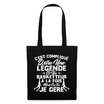 Une Légende Et Un Basketteur - Sac en tissu - noir - Devant