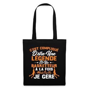 Une Légende Et Un Basketteur - Sac en tissu - noir - Devant