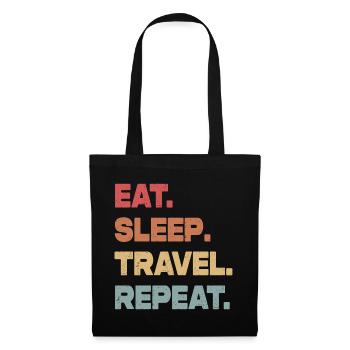 Manger Dormir Voyage Répéter - Sac en tissu - noir - Devant