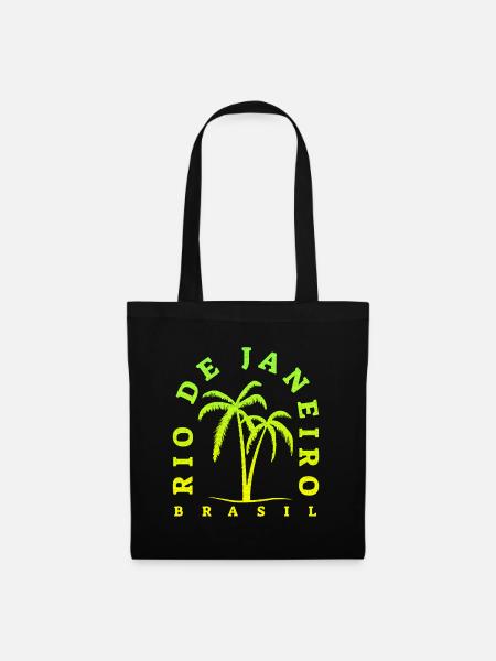 Rio Palm Neon Brasil - Stoffbeutel - Schwarz