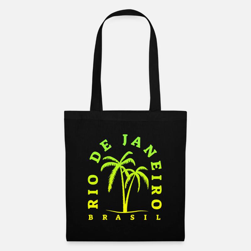 Rio Palm Neon Brasil - Stoffbeutel - Schwarz