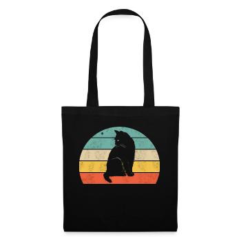 Chemise de chat mignonne - Sac en tissu - noir - Devant
