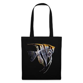 Kaiserfisch Tropischer Fischhalter Cichlid Fischfächer - Stoffbeutel - Schwarz - Vorne