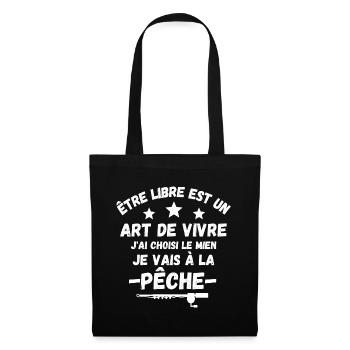 pêche, pêcheur, fan de pêche - Sac en tissu - noir - Devant