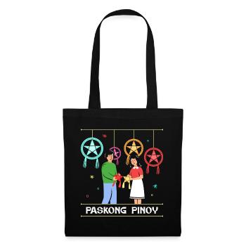 Paskong Pinoy Weihnachtsdesign für Filipinos - Stoffbeutel - Schwarz - Vorne