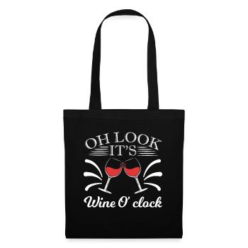 Oh Look It's Wine O'clock Tee For Alcoholic - Tote Bag - black - Front