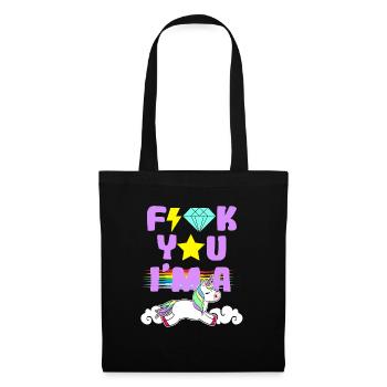 Fuck You I'm A Unicorn Equality Clouds Coloré - Sac en tissu - noir - Devant