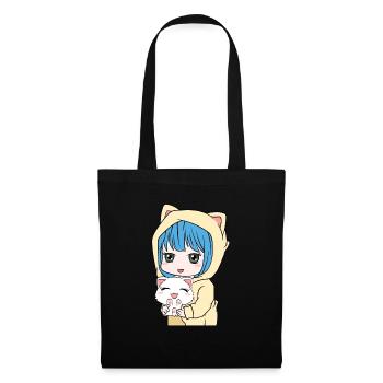 Anime Cat Lover Shirt For Kawaii Fans T-shirt - Tote Bag - black - Front