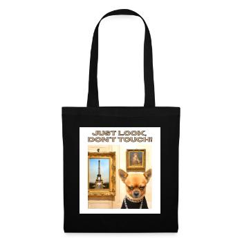 Nur schauen, nicht anfassen - Just Look Dont Touch - Stoffbeutel - Schwarz - Vorne
