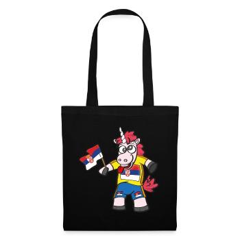 Serbie Licorne folle - Sac en tissu - noir - Devant