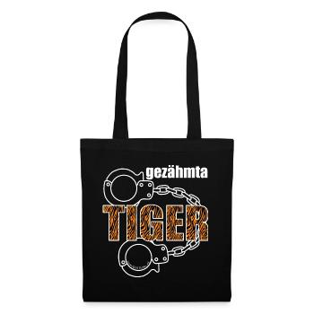 gezähmta Tiger - gezähmter Tiger, Dialekt - Stoffbeutel - Schwarz - Vorne