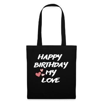 Bon anniversaire - Sac en tissu - noir - Devant