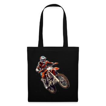Motocross Fahrer Offroad Action - Stoffbeutel - Schwarz - Vorne