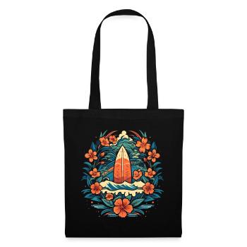 Surf Vibes: Vintage Retro Surfing Illustration - Tote Bag - black - Front