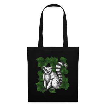 Lémurien rétro - Sac en tissu - noir - Devant