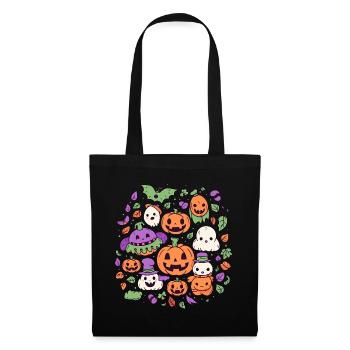 Cute Halloween pumpkins and ghosts - Tote Bag - black - Front