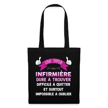 Super Infirmiere Cadeau Femme Métier Medecine - Sac en tissu - noir - Devant