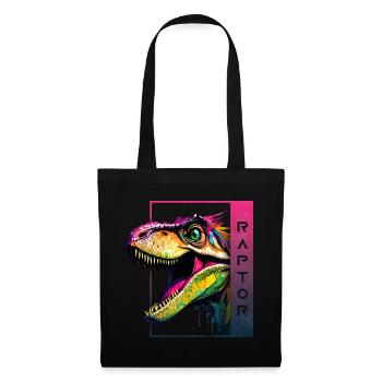 Dynamic Velociraptor - Oeuvre d’art Roaring Raptor - Sac en tissu - noir - Devant