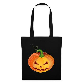 orange halloween pumpkin face - Tote Bag - black - Front