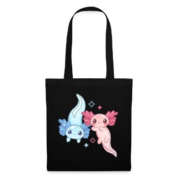 Anime Axolotl Pair Design für Axolotl-Liebhaber - Stoffbeutel - Schwarz - Vorne