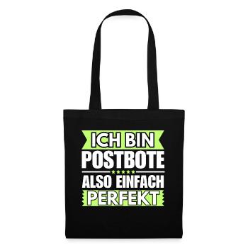 Einfach ein Perfekter Postbote - Stoffbeutel - Schwarz - Vorne