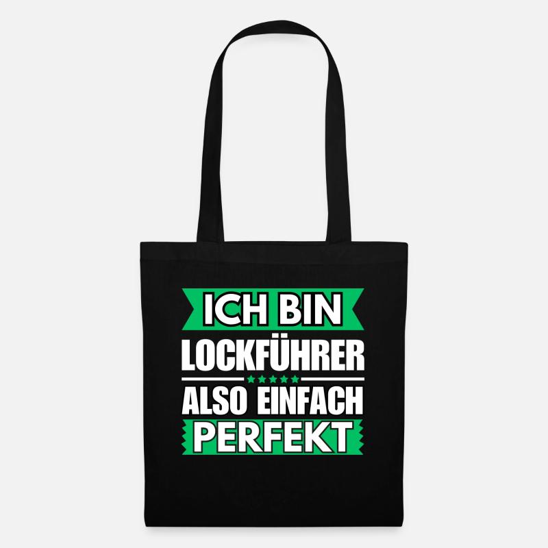Einfach ein Perfekter Lockführer - Stoffbeutel - Schwarz