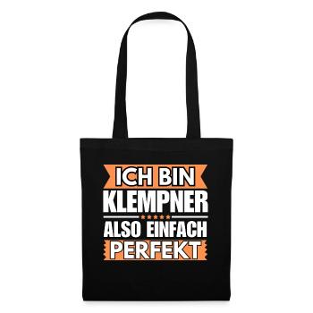Einfach ein Perfekter Klempner - Stoffbeutel - Schwarz - Vorne