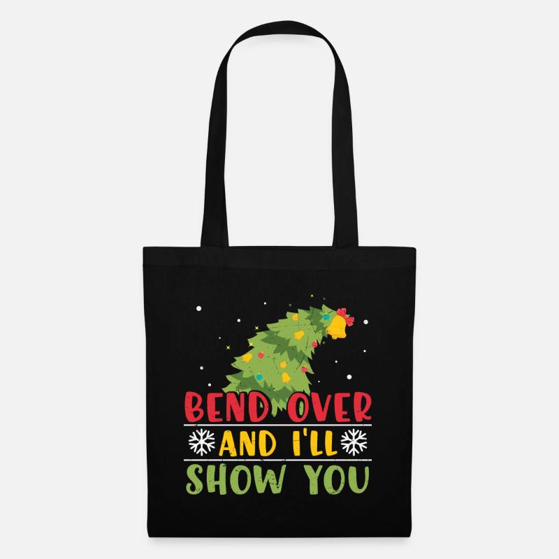 Weihnachtsbaum Geschenk Weihnachtspullover - Stoffbeutel - Schwarz