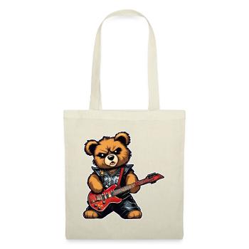 Ours en peluche heavy metal avec guitare électrique - Sac en tissu - nature - Devant