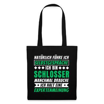 Ich führe Selbstgespräche - Schlosser Edition - Stoffbeutel - Schwarz - Vorne
