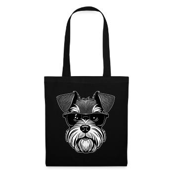 Cool schnauzer dog with sunglasses - Tote Bag - black - Front