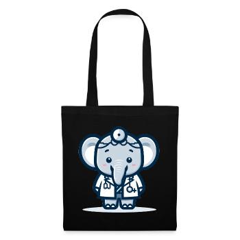 Cute Elephant Doctor - Tote Bag - black - Front