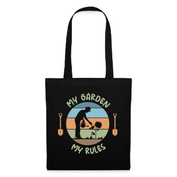 lustige Sprüche Gärtner Gartenliebe retro Logo - Stoffbeutel - Schwarz - Vorne