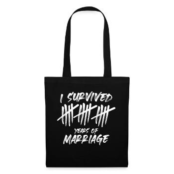 J’ai survécu à 15 ans de mariage drôle - Sac en tissu - noir - Devant
