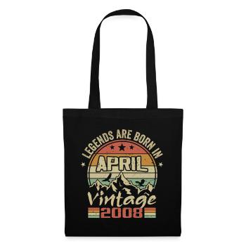 Né En Avril 2008 Vintage - Cadeau Avril 2008 - Sac en tissu - noir - Devant