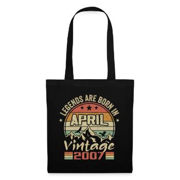 Born in April 2007 Vintage - Gift April 2007 - Tote Bag - black - Front