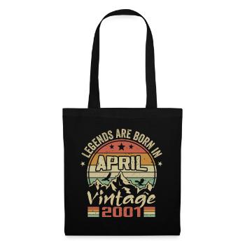 Né En Avril 2001 Vintage - Cadeau Avril 2001 - Sac en tissu - noir - Devant