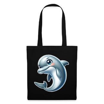 Delfin - Stoffbeutel - Schwarz - Vorne