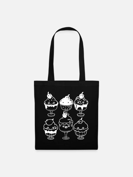 Eiscreme Cartoon Look - Stoffbeutel - Schwarz