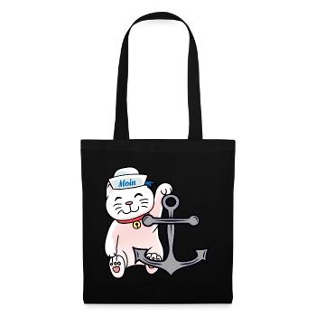 Sailors Cat Cats Sailor Anchor Maritime - Sac en tissu - noir - Devant