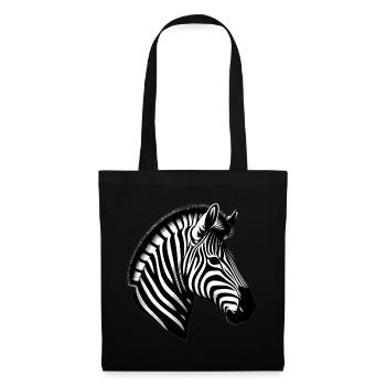 Zebra - Stoffbeutel - Schwarz - Vorne