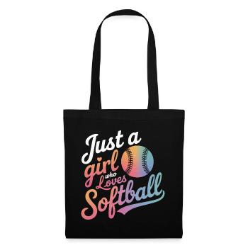 Softball Sports Joueur de softball - Sac en tissu - noir - Devant